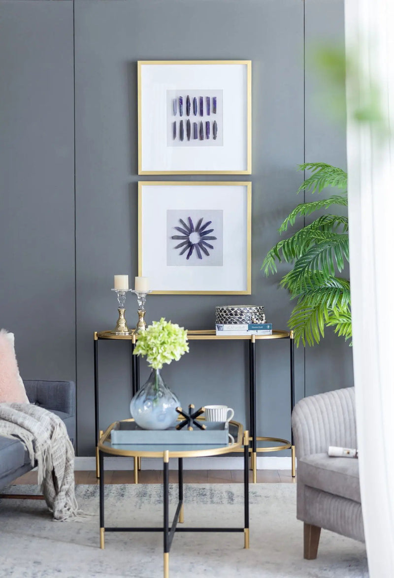 Grace Purple Agate Shadow Boxes Wall Art (Set of 2) - Multicolor by Unique Piece Furniture