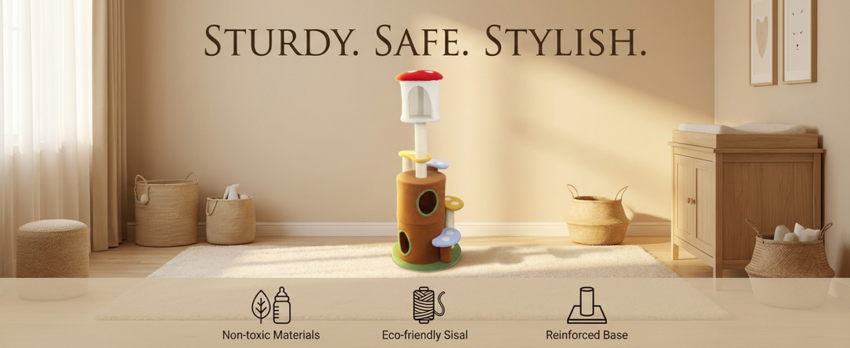 Mushroom Cat Tree With Large Condo Platform Ladder, photo 7 of 10