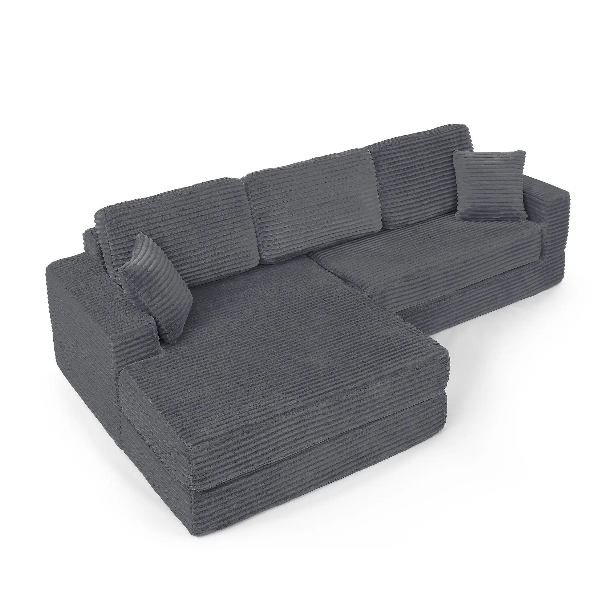 Modern Minimalist L Shape Modular Sectional Sofa, Couch by HouseOfZazla
