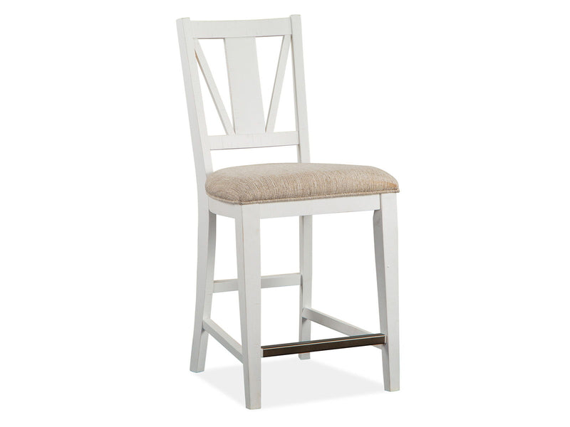 Heron Cove - Counter Chair With Upholstered Seat (Set of 2) - Chalk White, photo 4 of 7