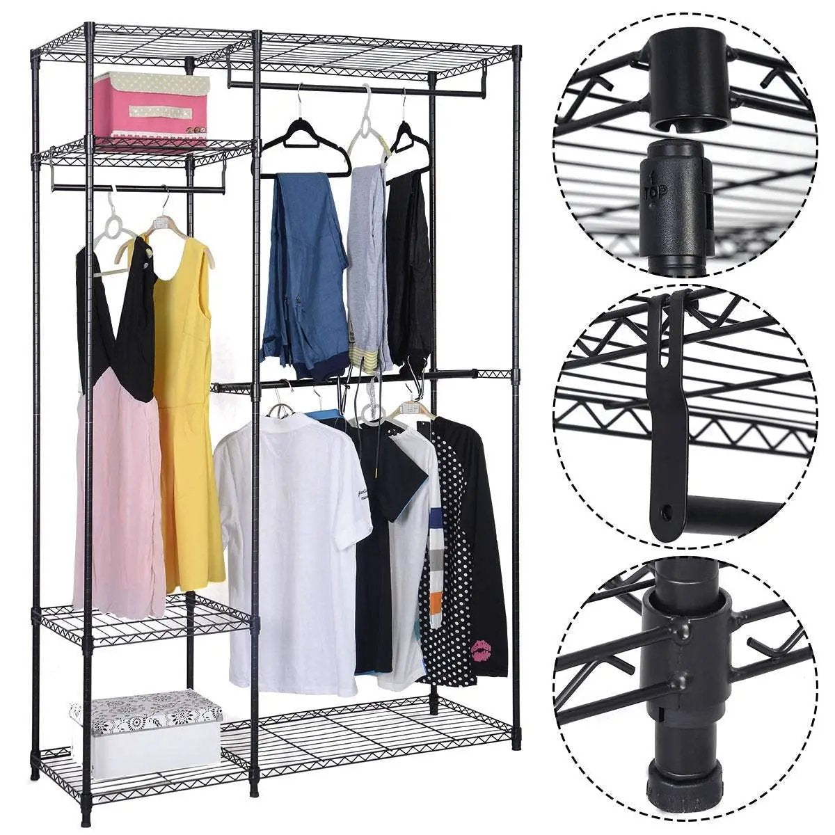 Portable Steel Closet Hanger Storage Rack Organizer by DirectDeals