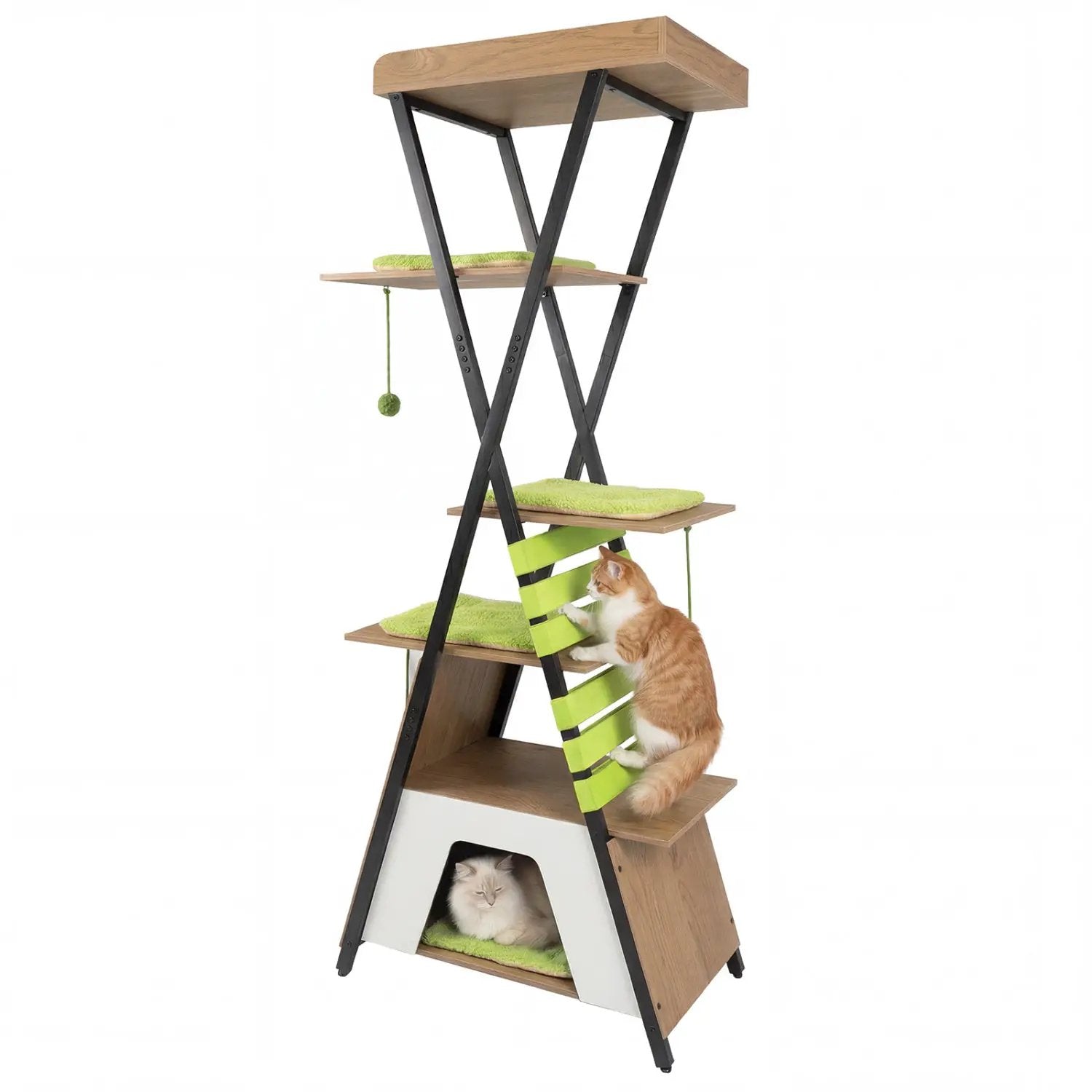 73 Inch Multi-level Cat Tree for Indoor Cats with Elevated Perch and Large Condo by DirectDeals