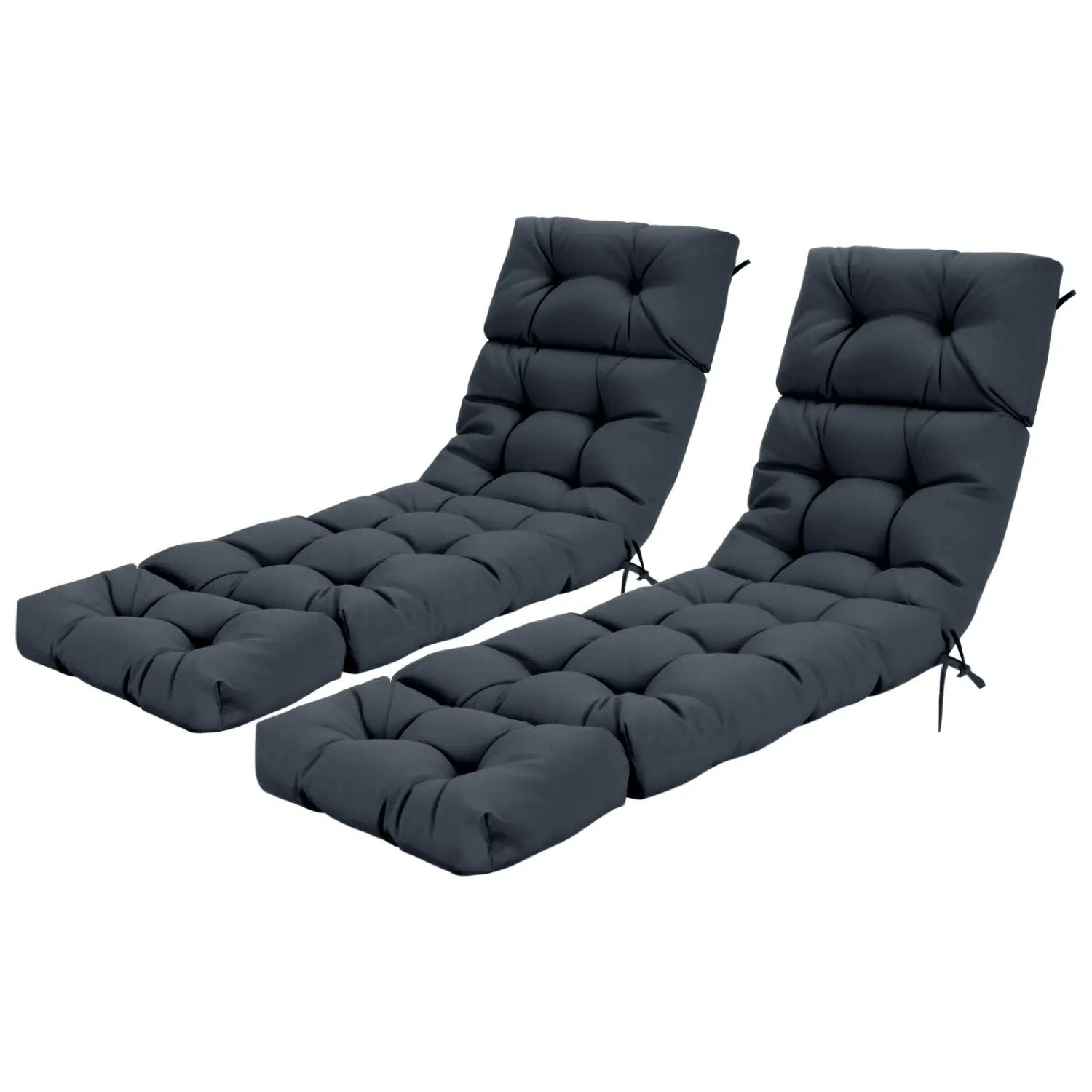 Outdoor Lounge Chaise Cushion Set of 2 - 73x22 Inch High Back by DirectDeals