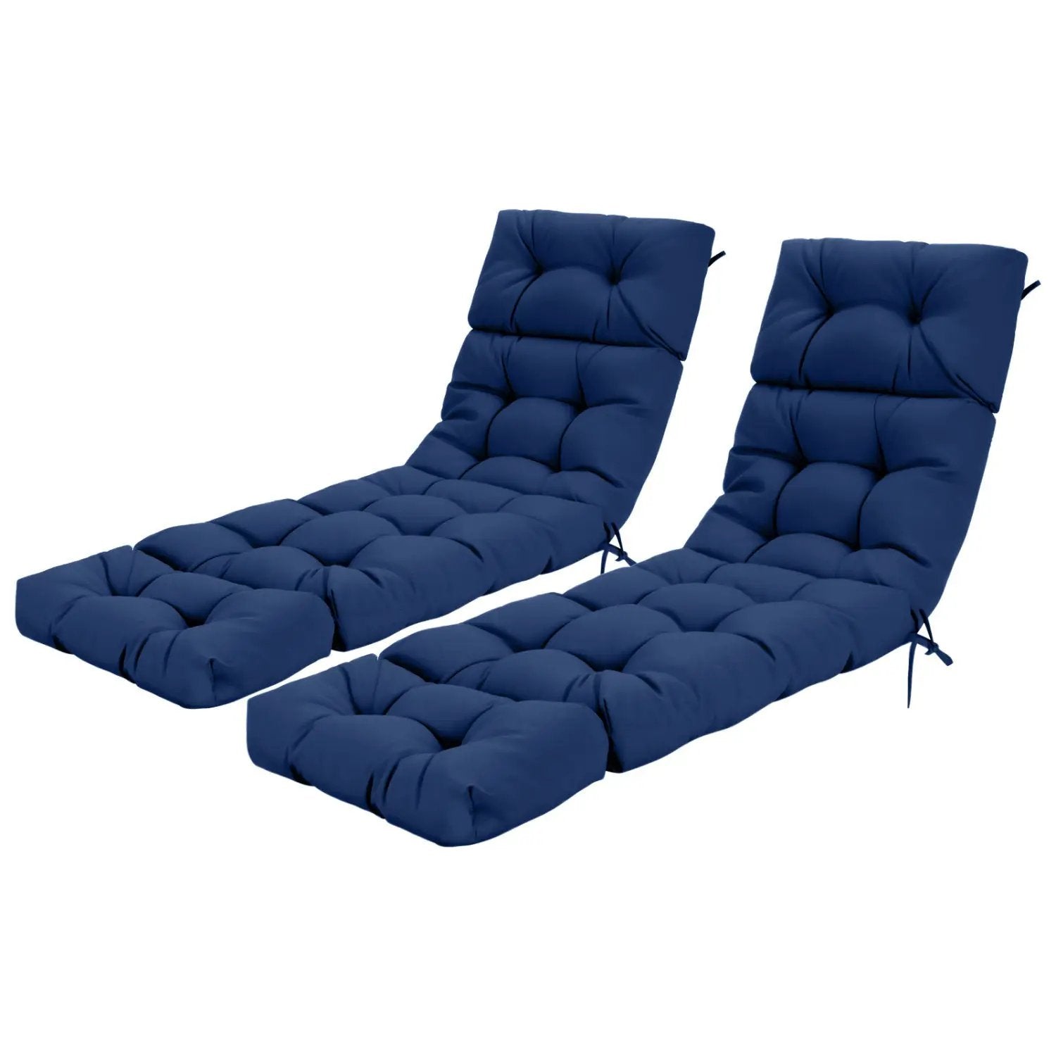 Outdoor Lounge Chaise Cushion Set of 2 - 73x22 Inch High Back by DirectDeals