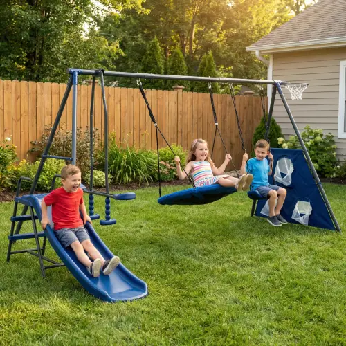 Saucer Swingset With Mini Slide by HouseOfZazla
