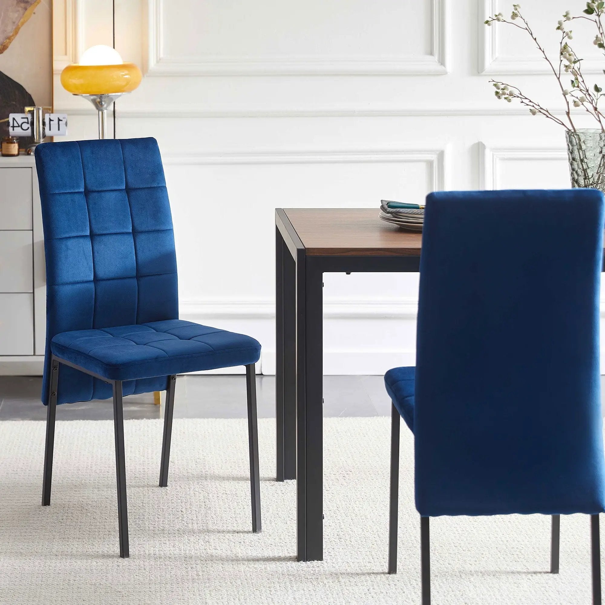 High Back Nordic Dining Chair Modern Fabric Chair With Legs (Set of 2) by HouseOfZazla