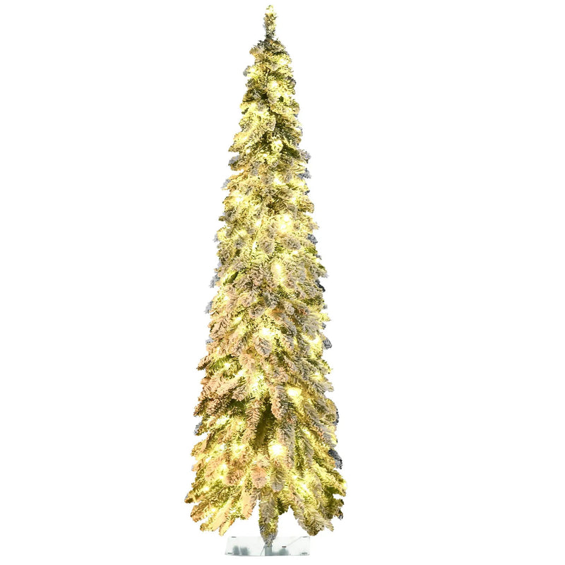 HOMCOM 6Ft Tall Prelit Pencil Artificial Christmas Tree by HouseOfZazla
