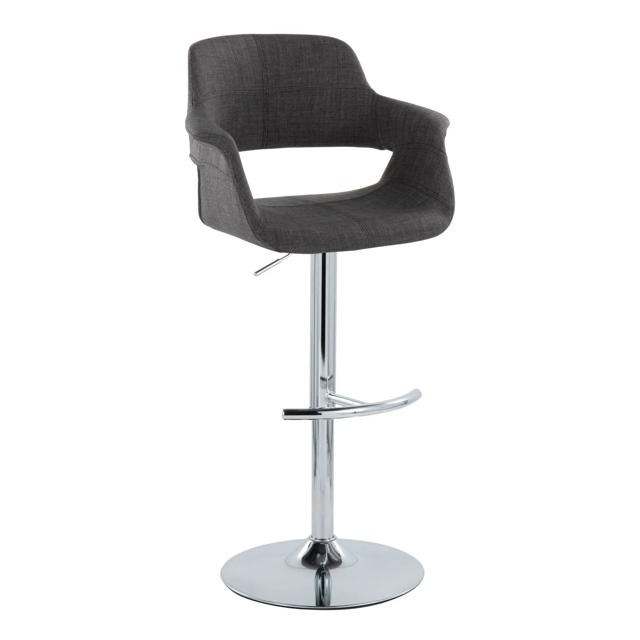 Vintage Flair - Mid Century Modern Adjustable Barstool With Swivel With Rounded T Footrest (Set of 2) by Unique Piece Furniture