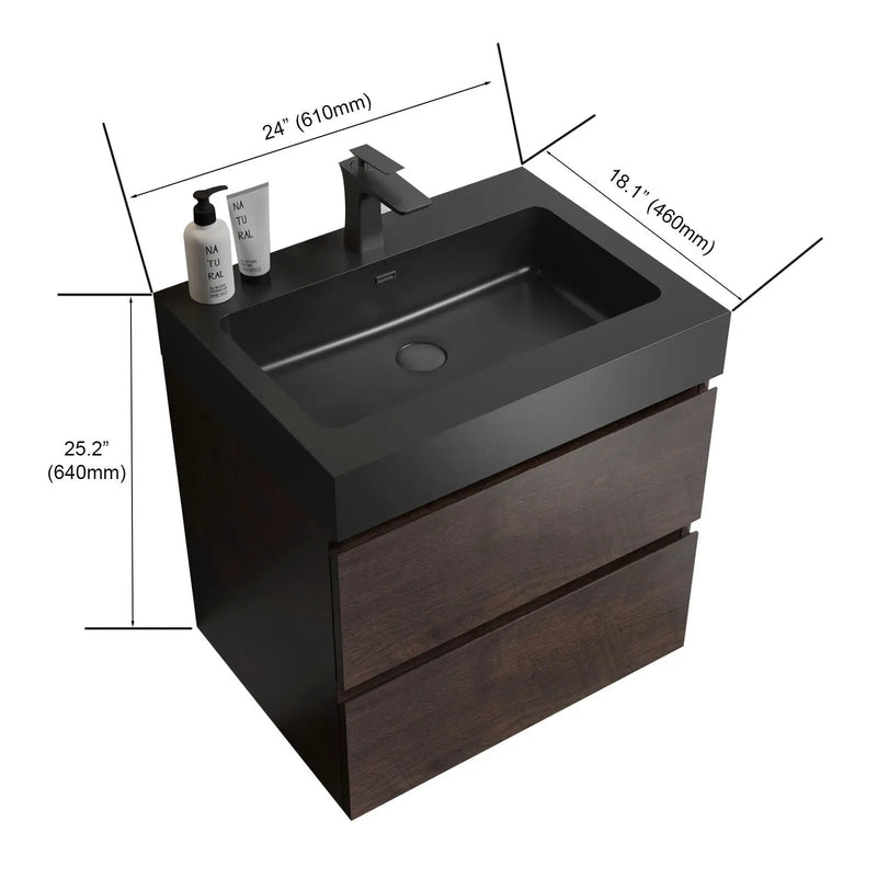 Alice - Bathroom Vanity Wall Mounted With Sink, Large Storage Floating Bathroom Vanity For Modern Bathroom, One-Piece Sink Basin Without Drain And Faucet by Unique Piece Furniture