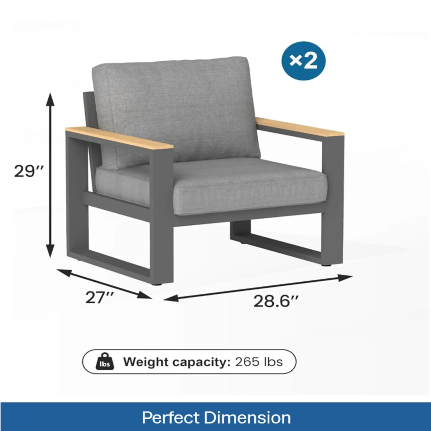All-Weather Patio Armchairs With Thick Cushions (Set of 2) by HouseOfZazla