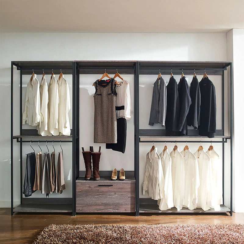 Monica - Farmhouse Industrial Wood Walk In Closet by HouseOfZazla
