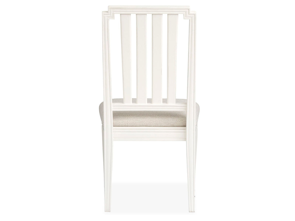 Willowbrook - Upholstered Side Chair With Wood Slat Back (Set of 2) - Egg Shell White, photo 3 of 7