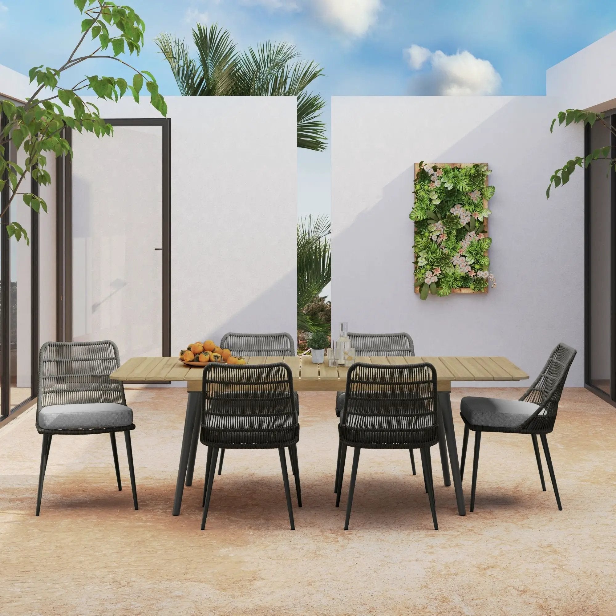 Beachside - Outdoor Extendable Dining Table - Light Teak by HouseOfZazla