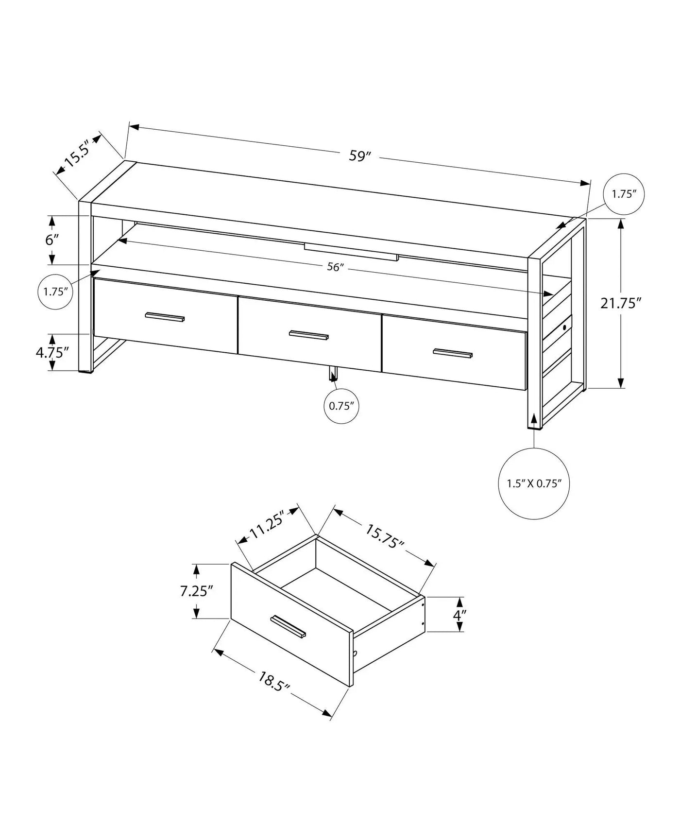 TV Stand Console Media Entertainment Center with Storage Drawers by HouseOfZazla