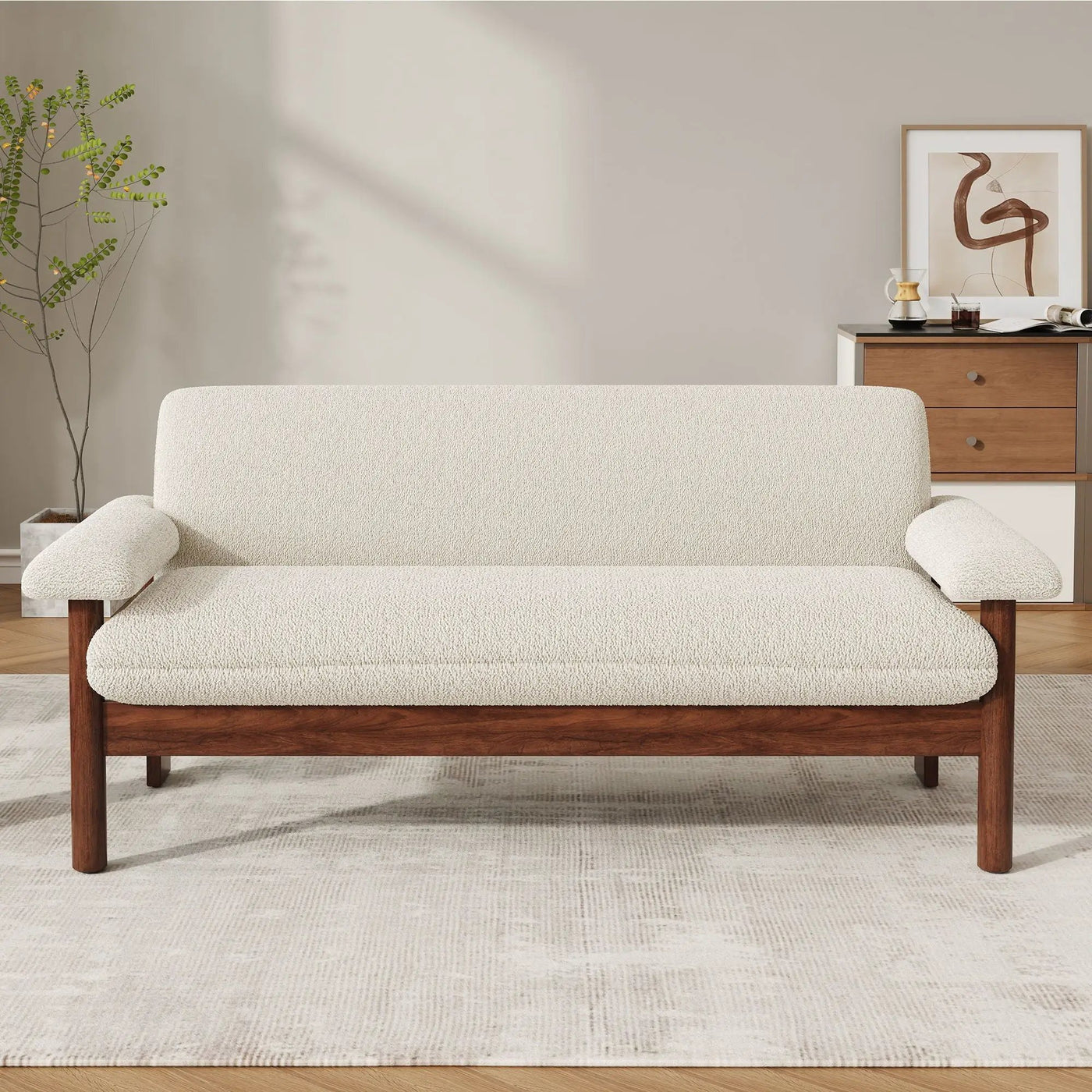 Loveseat Sofa 2 Seater Couch with Armrest Pillows by HouseOfZazla
