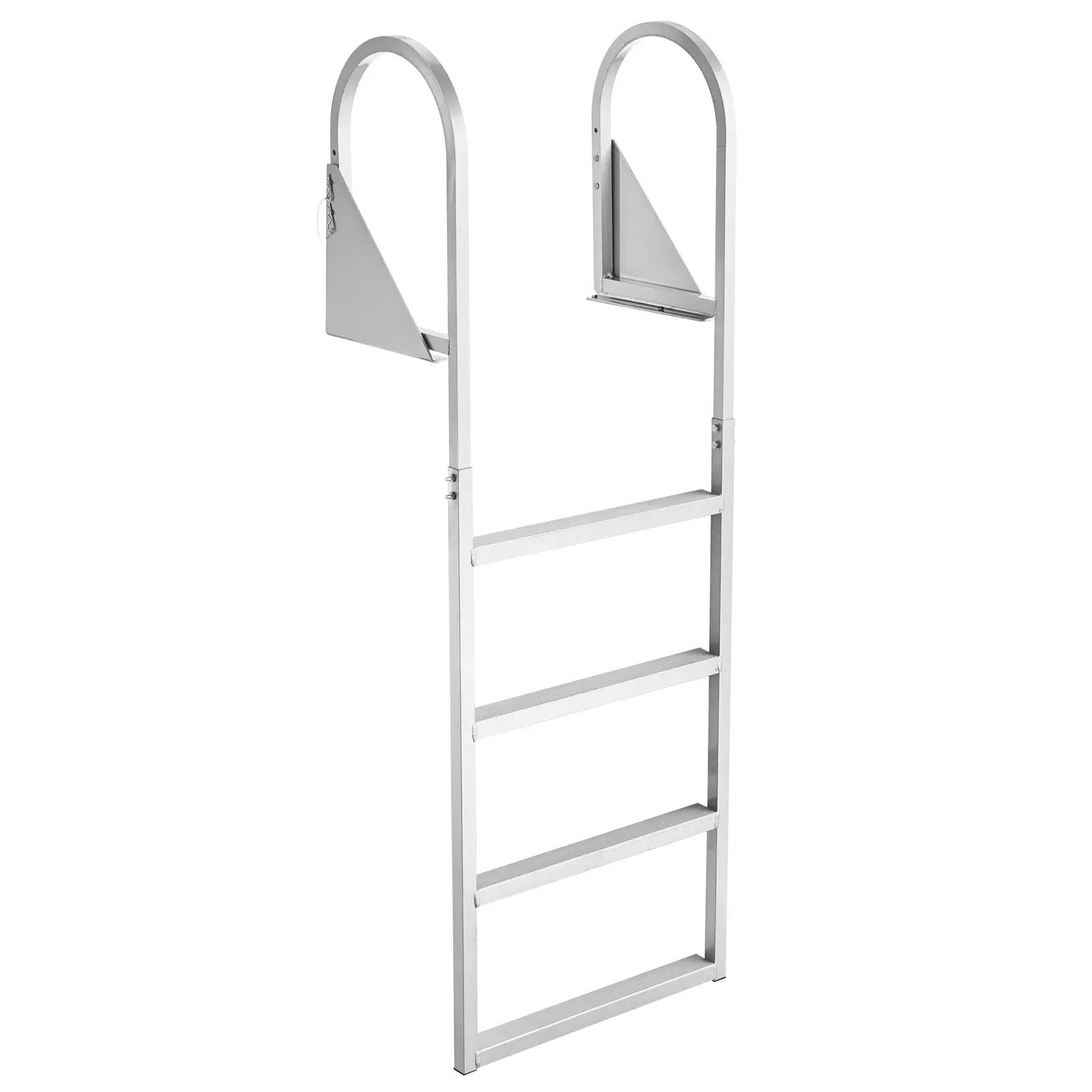 Flip-Up Dock Ladder, 4-Step, Heavy-Duty Aluminum Alloy Pontoon Boat Swim Ladder by HouseOfZazla