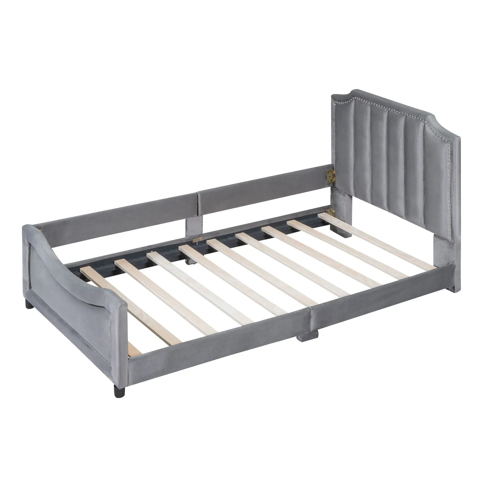 Upholstered Daybed With Classic Stripe Shaped Headboard by Unique Piece Furniture