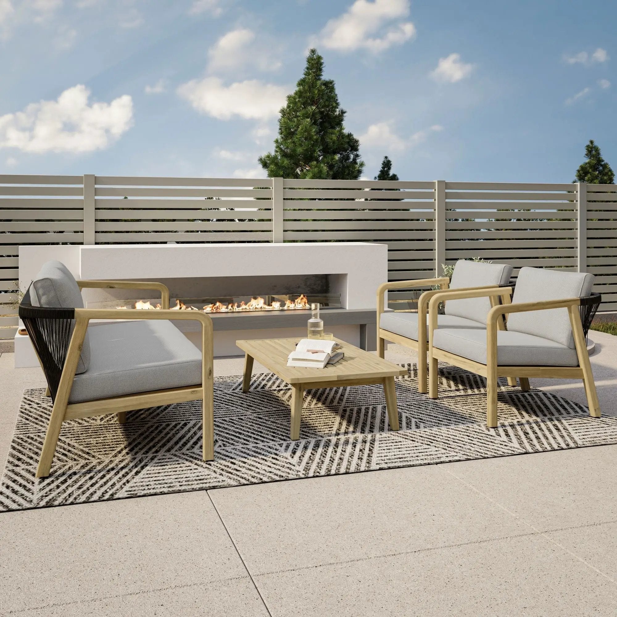 Palmetto - Outdoor Coffee Table - Light Teak by HouseOfZazla