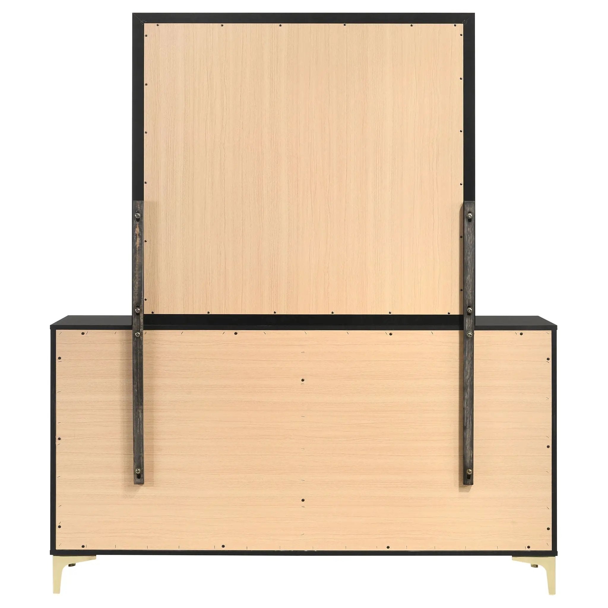 Kendall 6-drawer Dresser with Mirror Black by Unique Piece Furniture