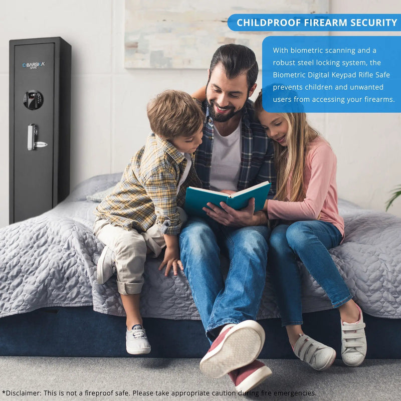 4.33 Cu Ft Biometric Keypad Rifle Safe - Black by HouseOfZazla