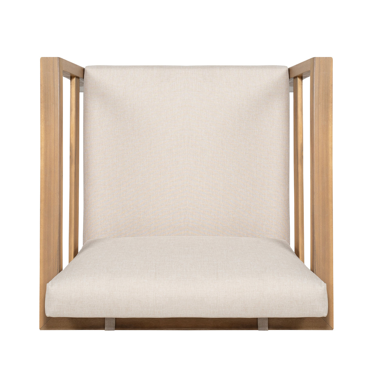 Acacia Wood Outdoor Club Chair with Arms - Removable Cushions, photo 8 of 10