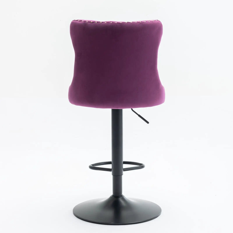 Swivel Barstools Adjusatble Seat Height, Modern Upholstered Bar Stools With Backs Comfortable Tufted For Home Pub And Kitchen Island (Set of 2) by Unique Piece Furniture