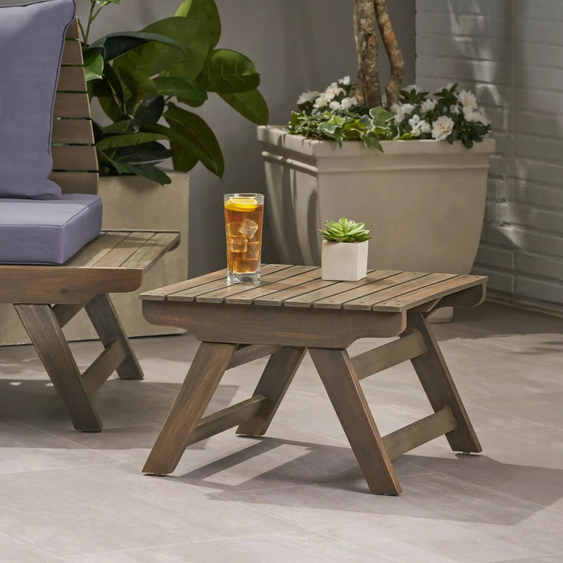 Sedona Outdoor Side Table With Open Slat Design by HouseOfZazla