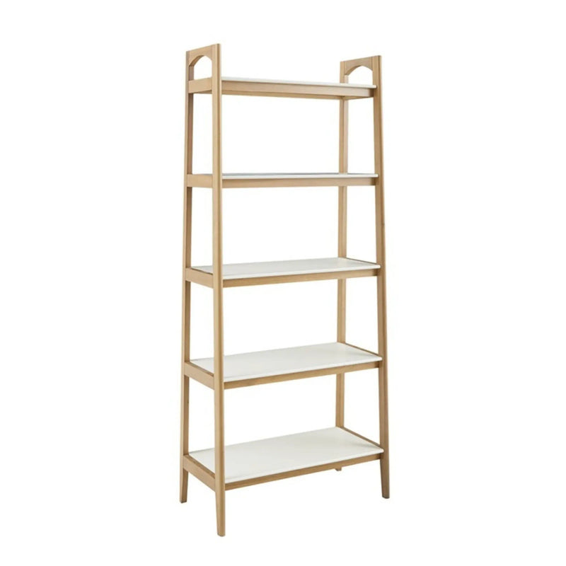 Parker - Bookcase With 5 Shelves - Off White / Natural by HouseOfZazla