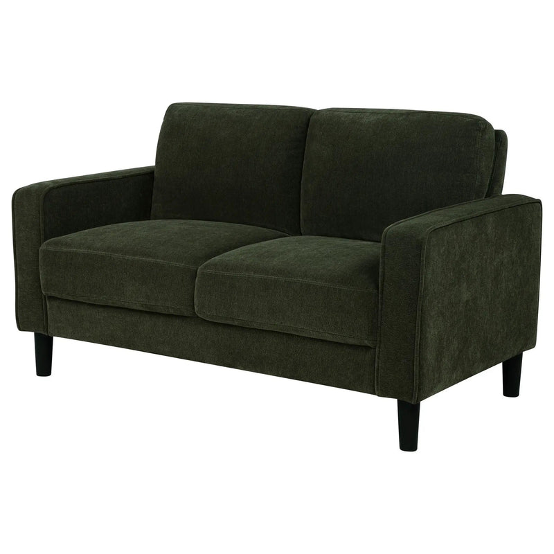 Ruth Fabric Upholstered Track Arm Loveseat Matcha Green by Unique Piece Furniture