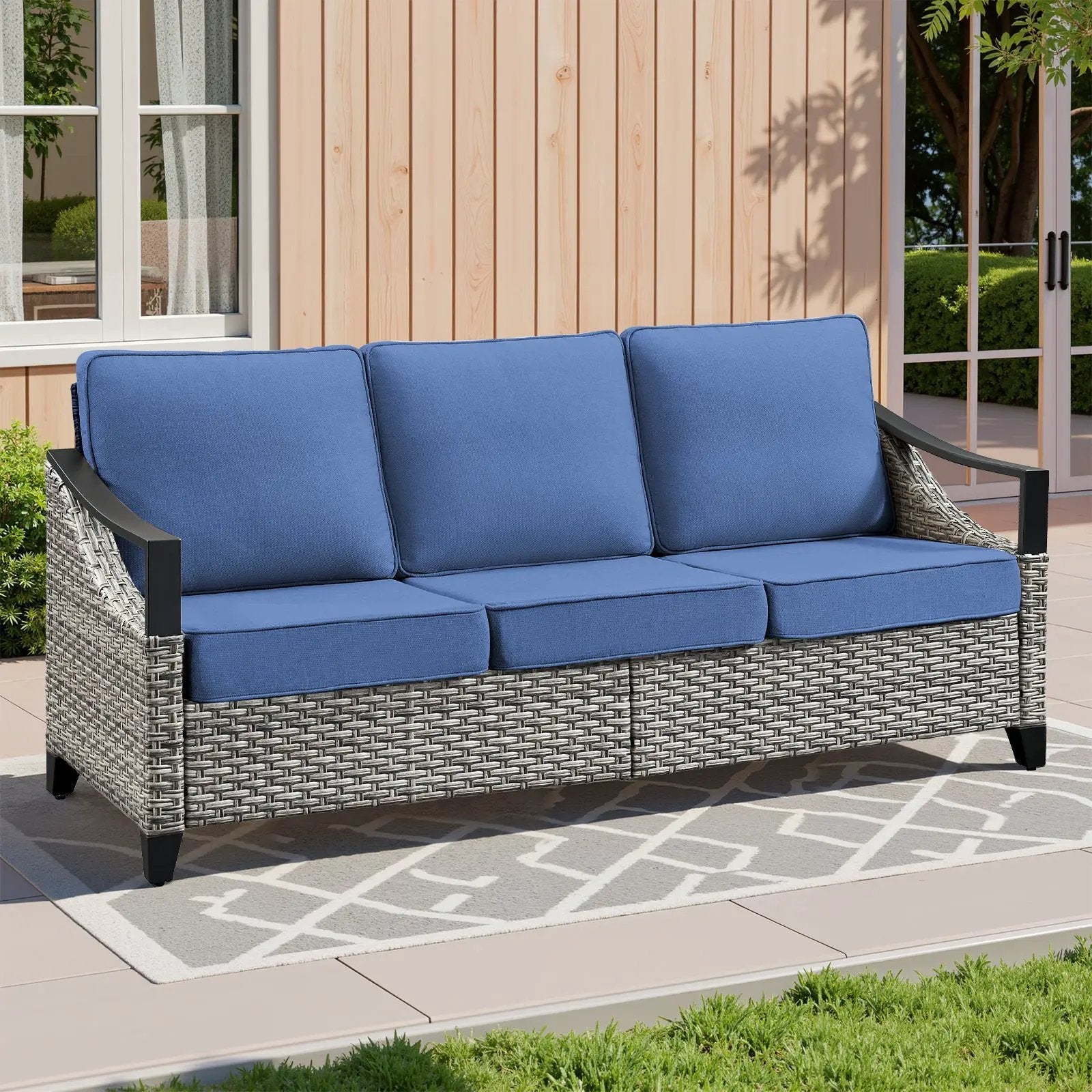 73.4" Wide Outdoor Wicker Sofa by HouseOfZazla