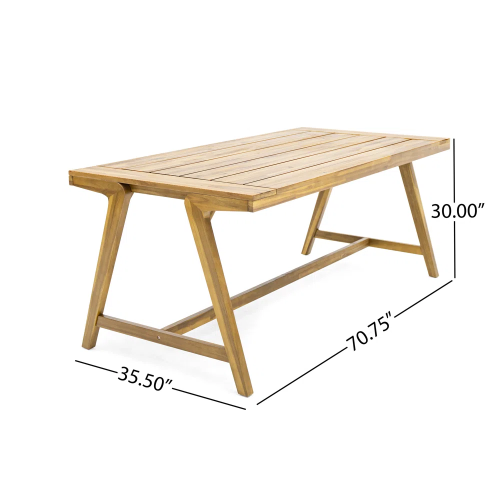 Modern Outdoor Dining Table with Acacia Wood and Teak Finish by HouseOfZazla