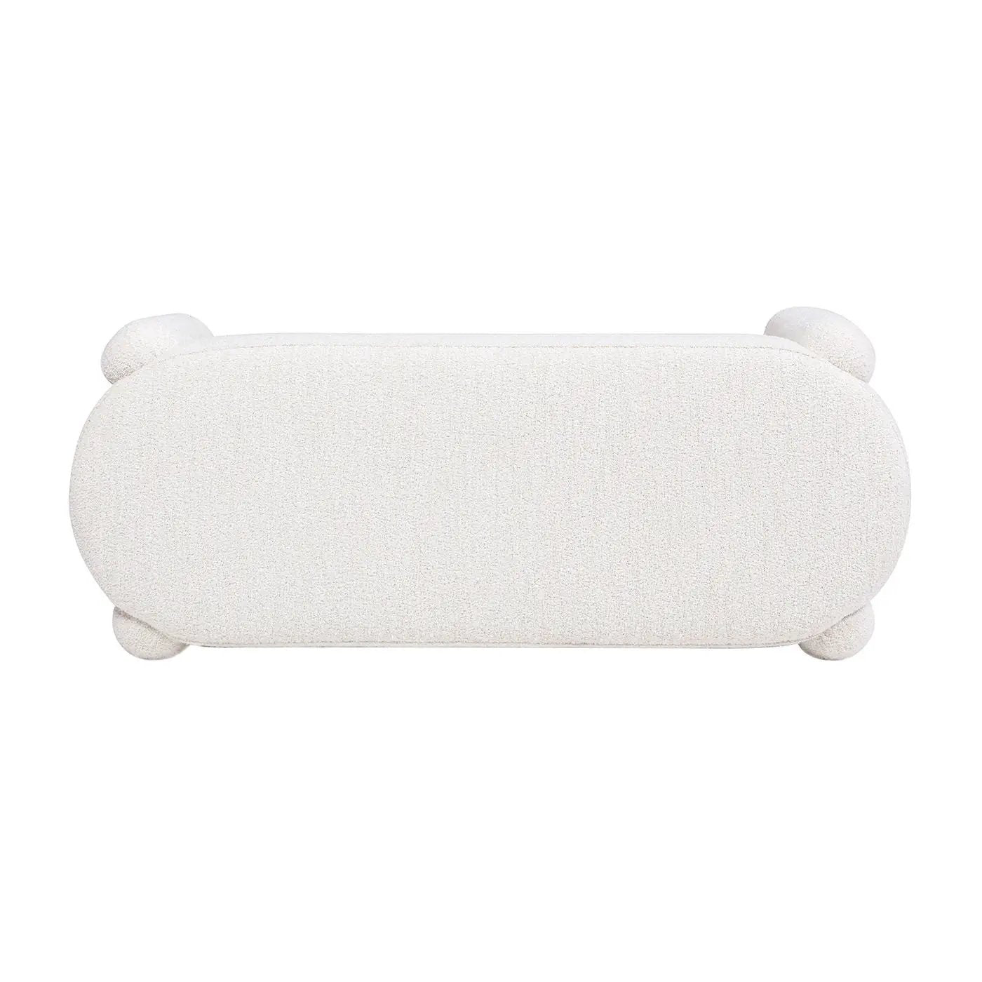 Hugo - Oval Fully Upholstered Bench - Milk Cream White by Unique Piece Furniture