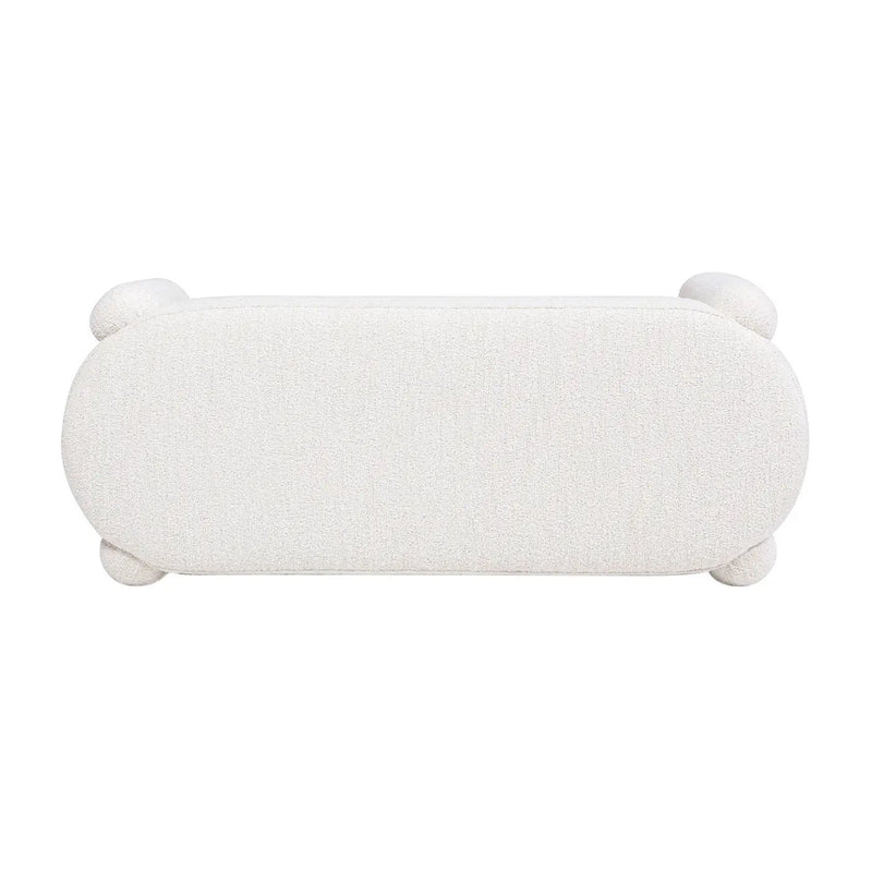 Hugo - Oval Fully Upholstered Bench - Milk Cream White by HouseOfZazla