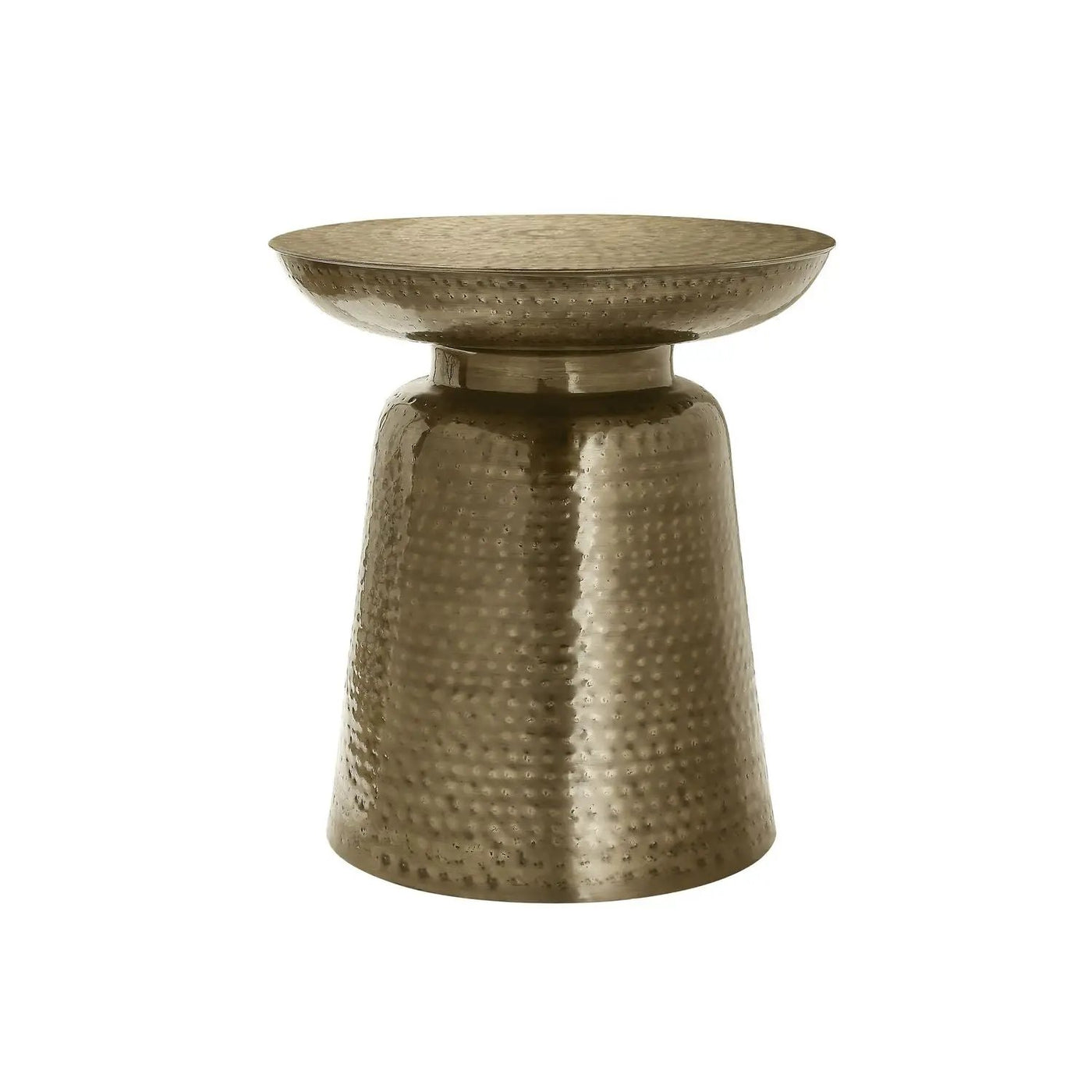 Drum Accent Side Table, Hammered Texture by Unique Piece Furniture