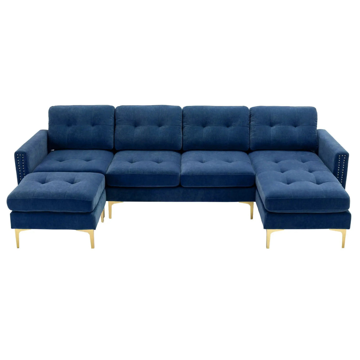 Modern L - Shape Convertible Sectional Sofa With Movable Ottoman by HouseOfZazla
