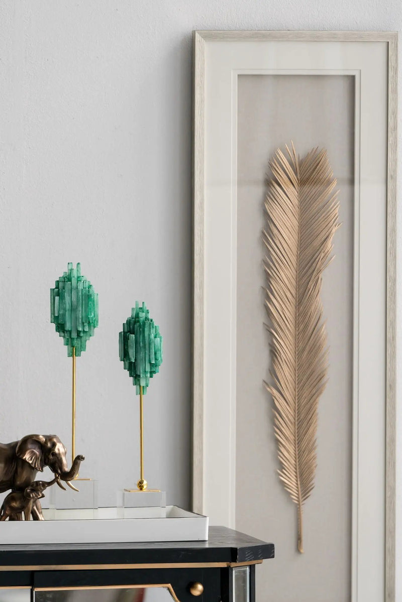 Leaf Framed Wall Art, Wall Decor For Living Room Dining Room Office Bedroom - Gold by Unique Piece Furniture