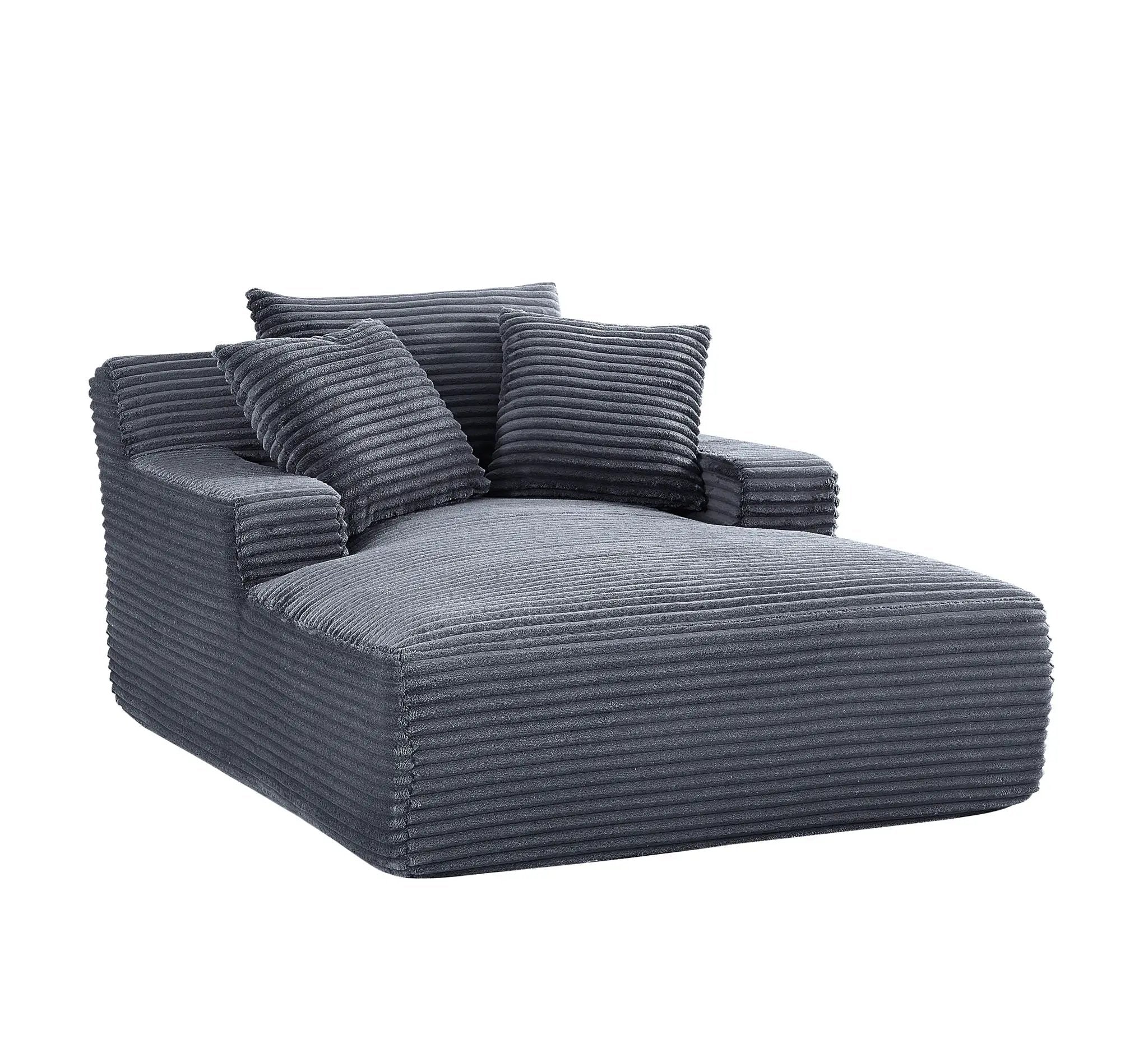 Cloudline - Oversized Chaise Lounge, Modern Comfy Couch With Full Foam Cushioning, Cozy Sleeper Sofabed by HouseOfZazla