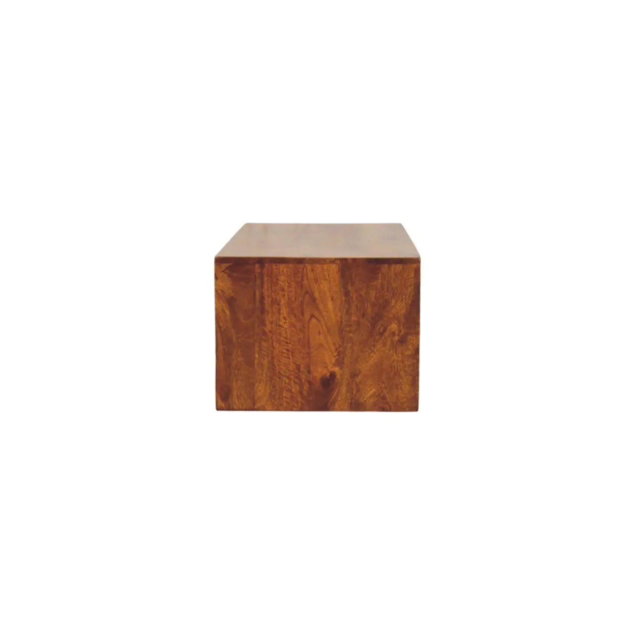 Solid Wood Lunar Wall-Mounted Media Unit, 2-Drawers, Chestnut by HouseOfZazla