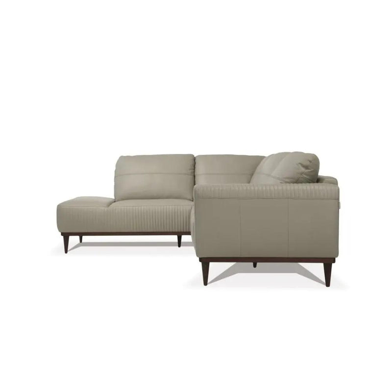 Tampa - 33" Sectional Sofa - Airy Green Leather by Unique Piece Furniture