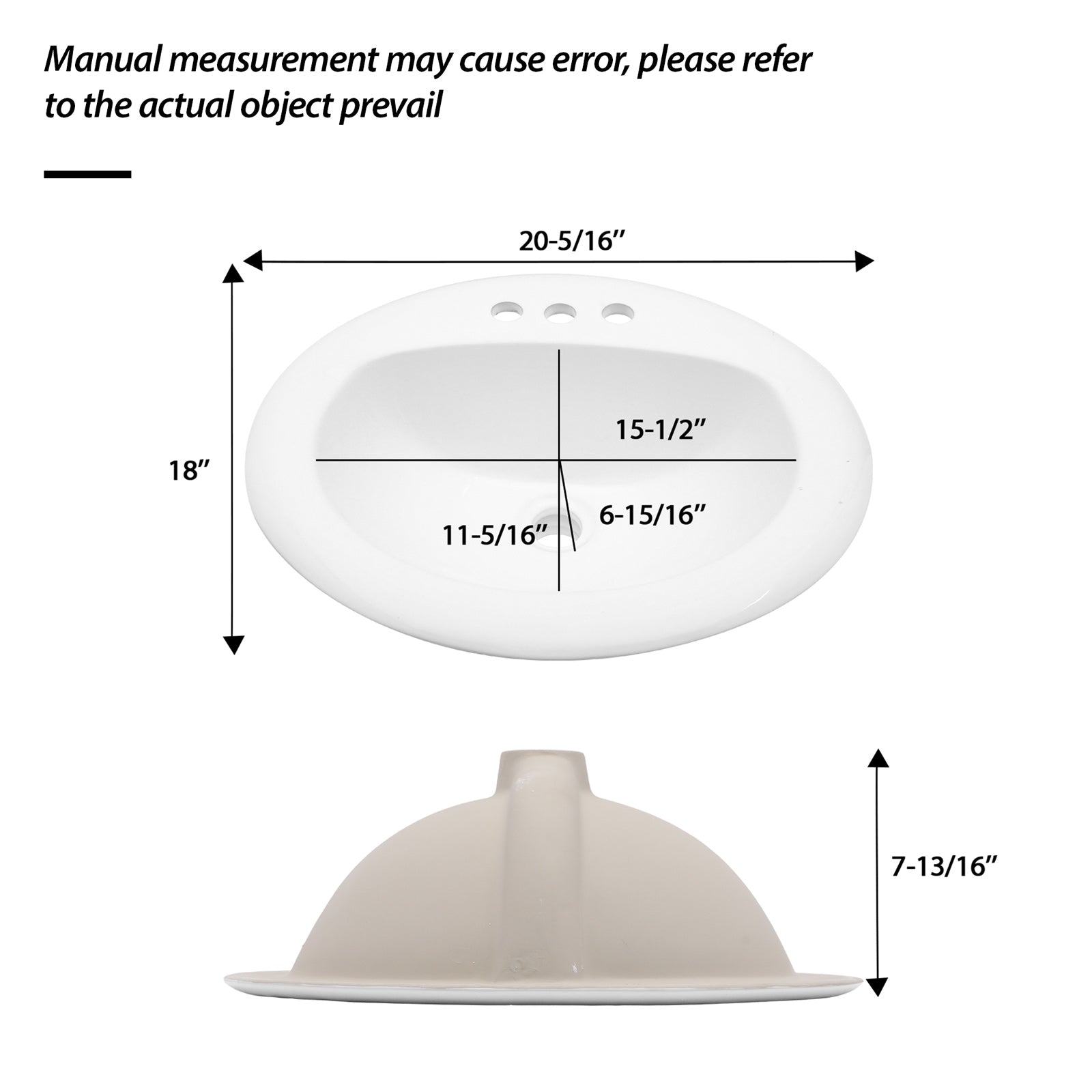 20.3 Inch Drop-In Bathroom Sink by HouseOfZazla