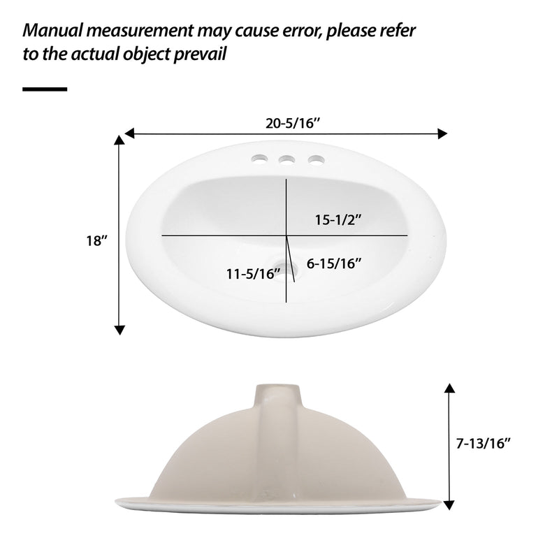 20.3 Inch Drop-In Bathroom Sink by HouseOfZazla