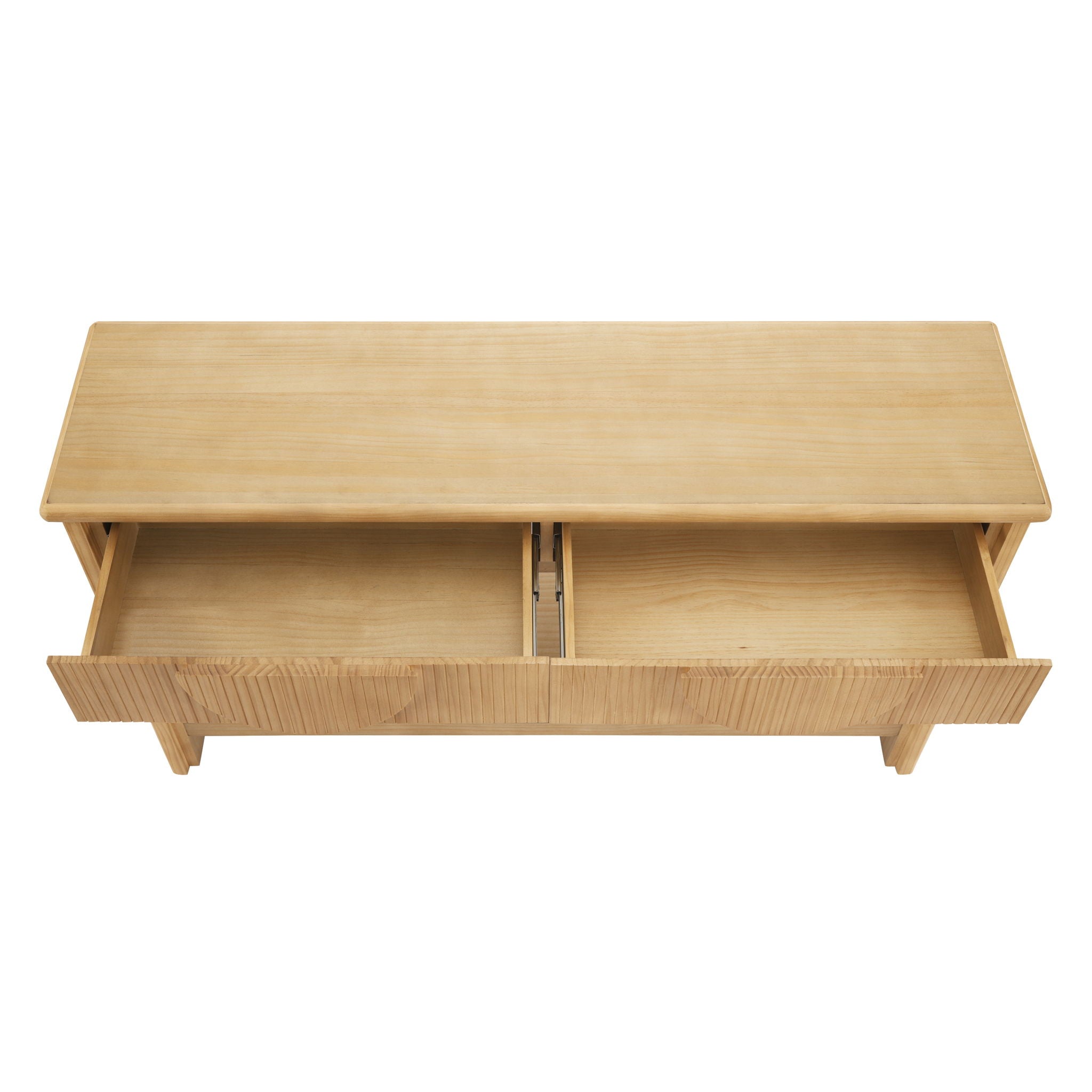Fluted Console Table With Semi Circular Drawers - Natural by HouseOfZazla