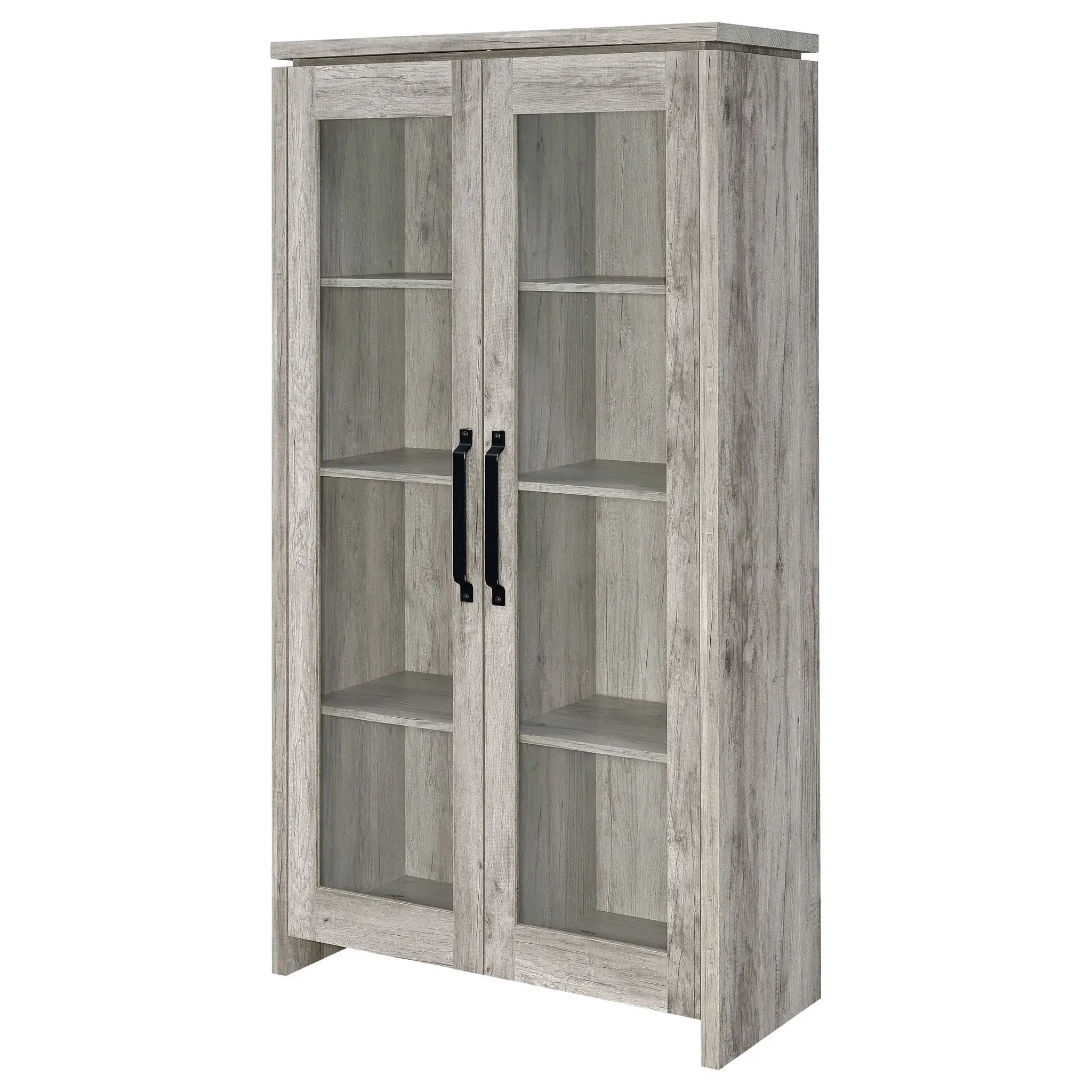 Alejo 2-door Engineered Wood Tall Cabinet Grey Driftwood by Unique Piece Furniture