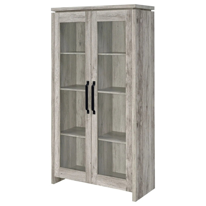 Alejo 2-door Engineered Wood Tall Cabinet Grey Driftwood by Unique Piece Furniture