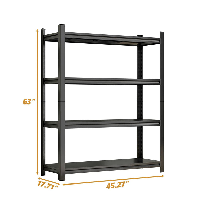 4-Tier Height-Adjustable Storage Rack, Vertical Organizer, Assembly Required - Black by HouseOfZazla