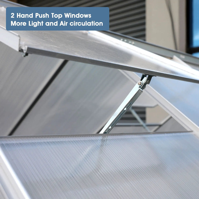 Walk-In Polycarbonate house & Roof Vent, Sliding Doors, Aluminum Hobby Hot House For Outdoor by HouseOfZazla