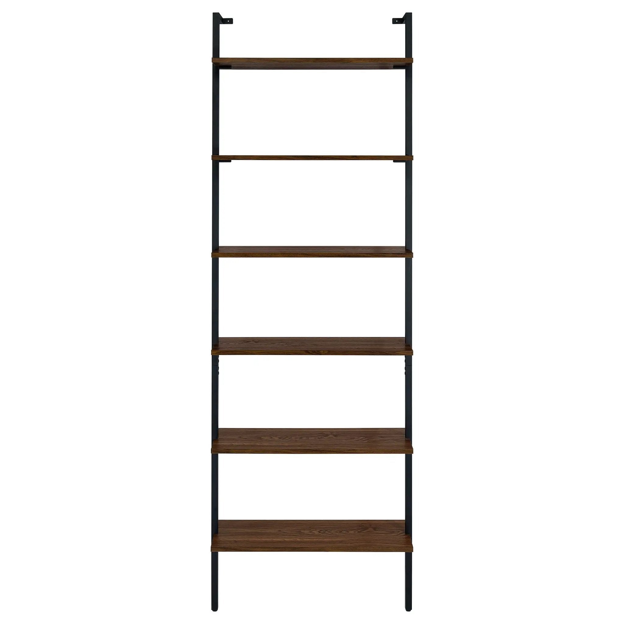Christy - Owens - 6 Shelf Wall Bookshelf - Walnut