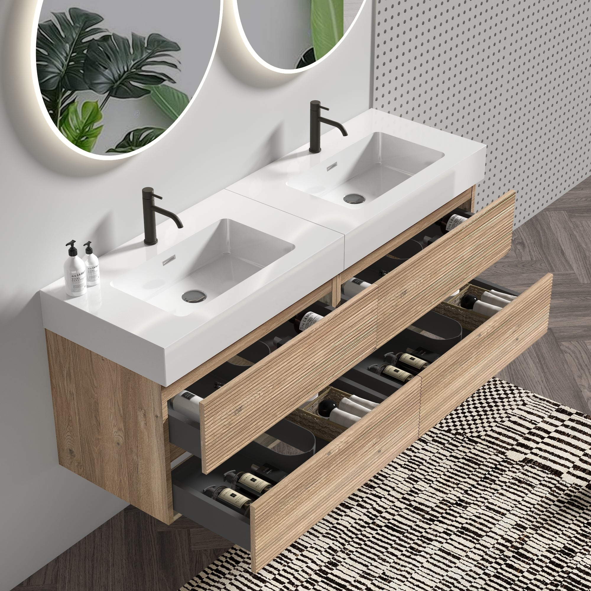 Grace 60" Bathroom Vanity with Double Drawers by HouseOfZazla