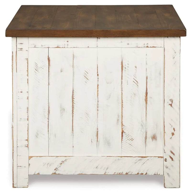 Wystfield - Rectangular End Table - 2 Doors - White / Brown by Unique Piece Furniture