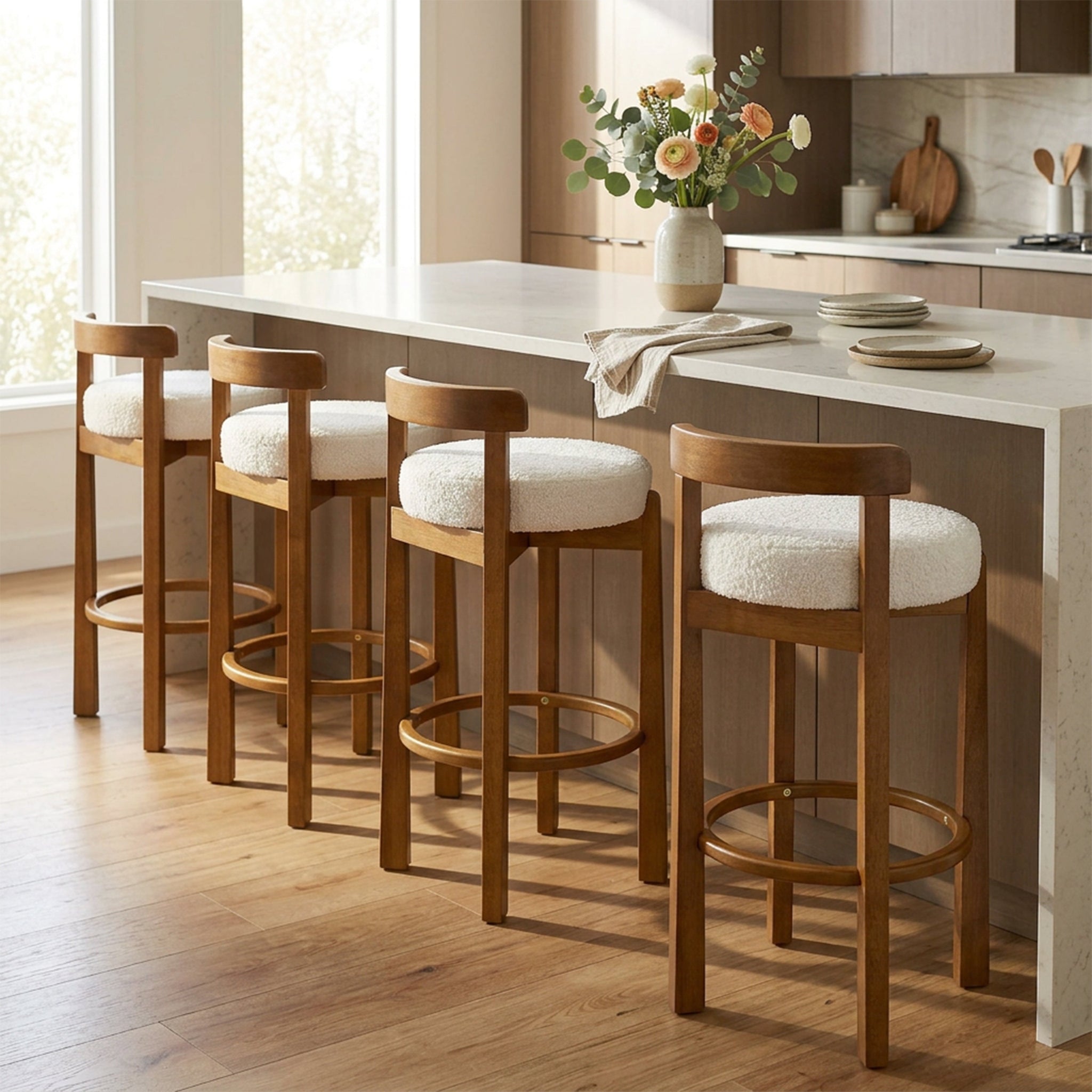 Elise Indoor Wooden Low Back Barstool by HouseOfZazla